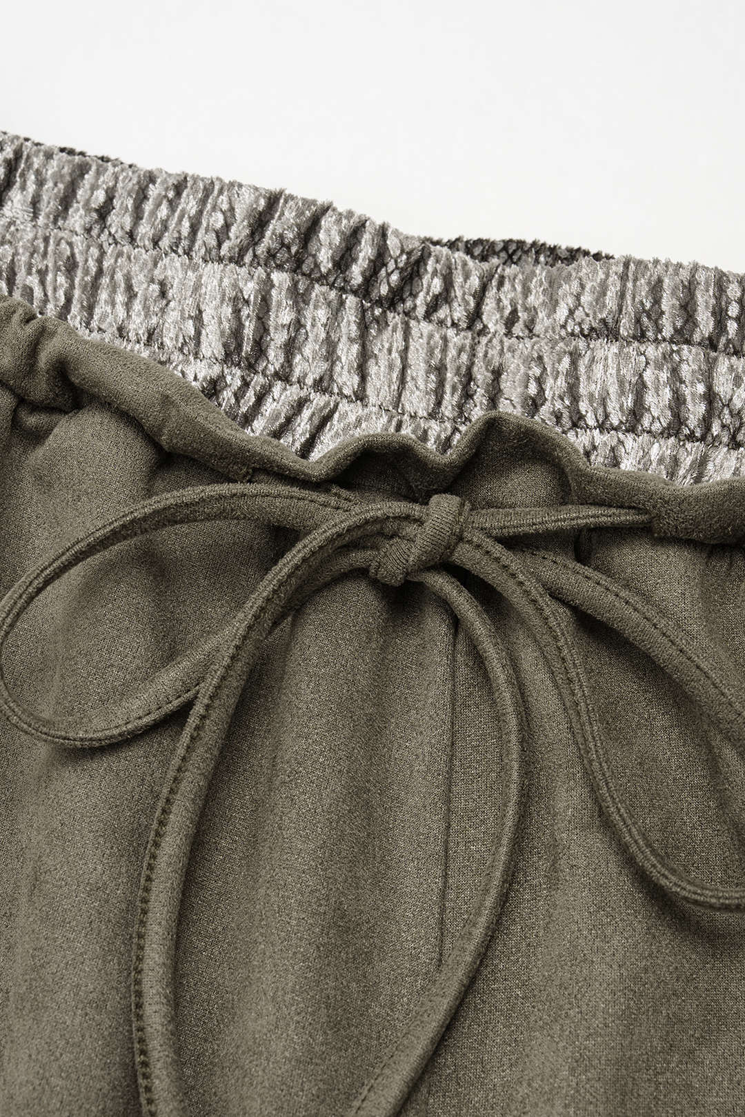 Snake Skin Print Suede Asymmetrical Sweatshirt And Drawstring Wide Leg Pants Set - Image 4