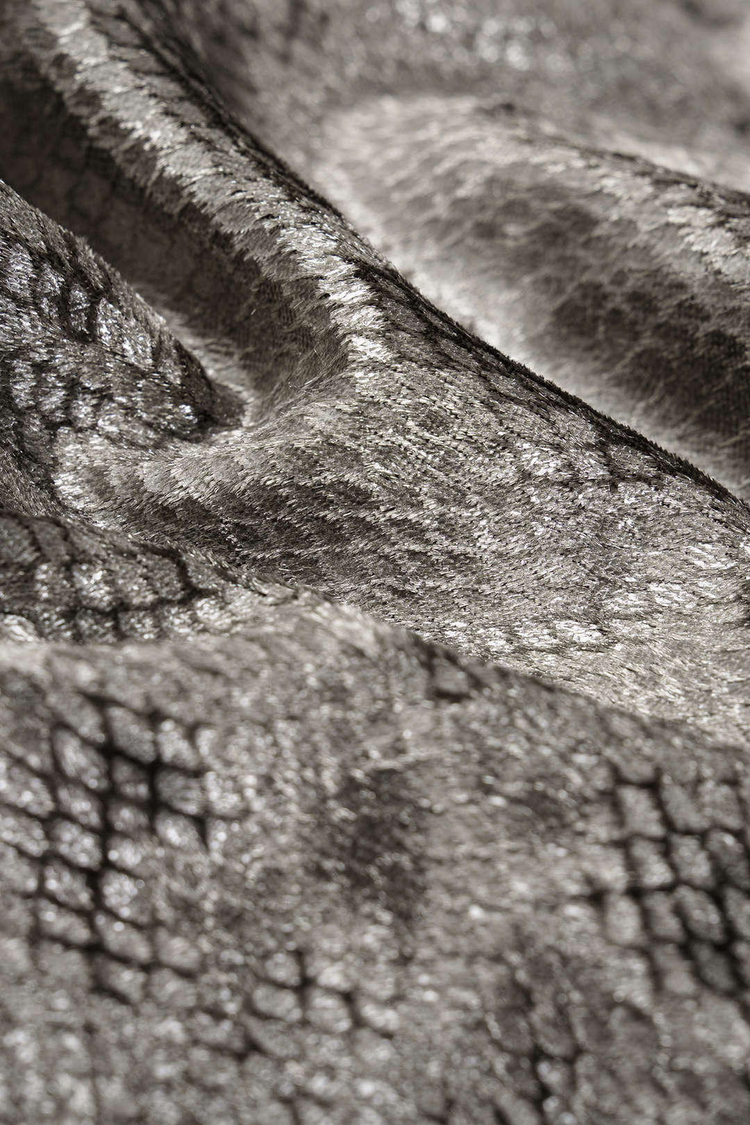 Snake Skin Print Suede Asymmetrical Sweatshirt And Drawstring Wide Leg Pants Set - Image 5