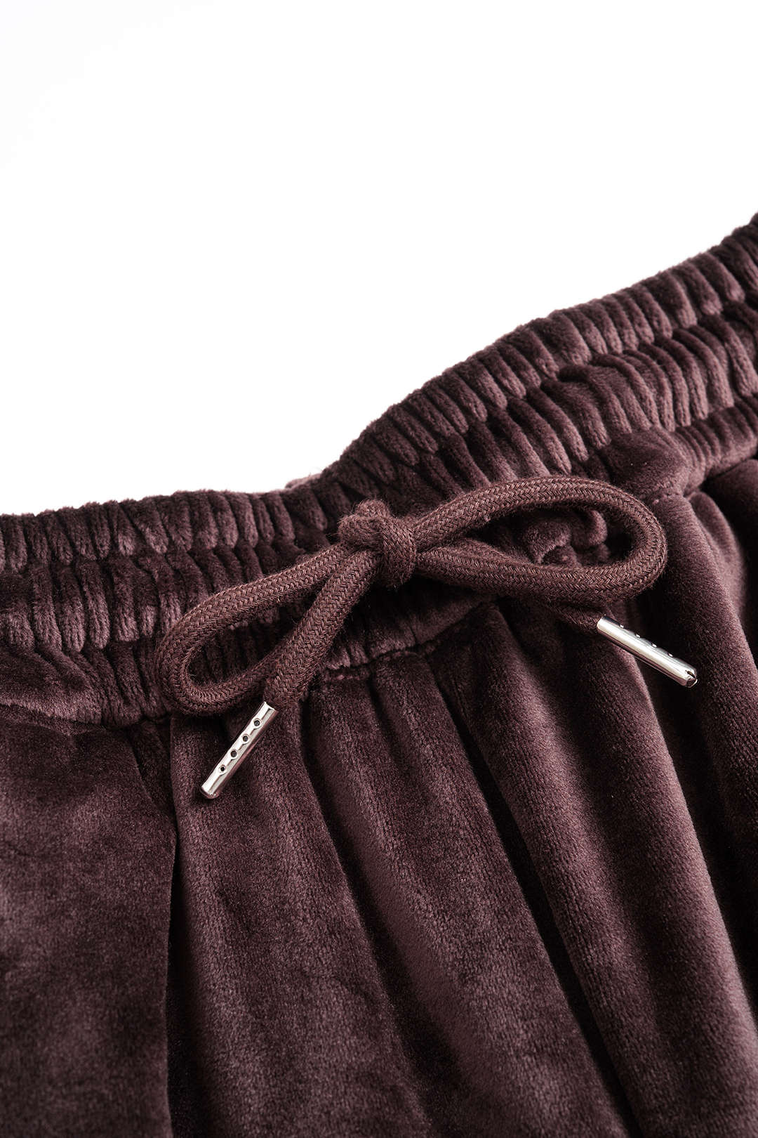 Velvet Stand Collar Zipper Long-Sleeve Top And Drawstring Pants Set - Image 8