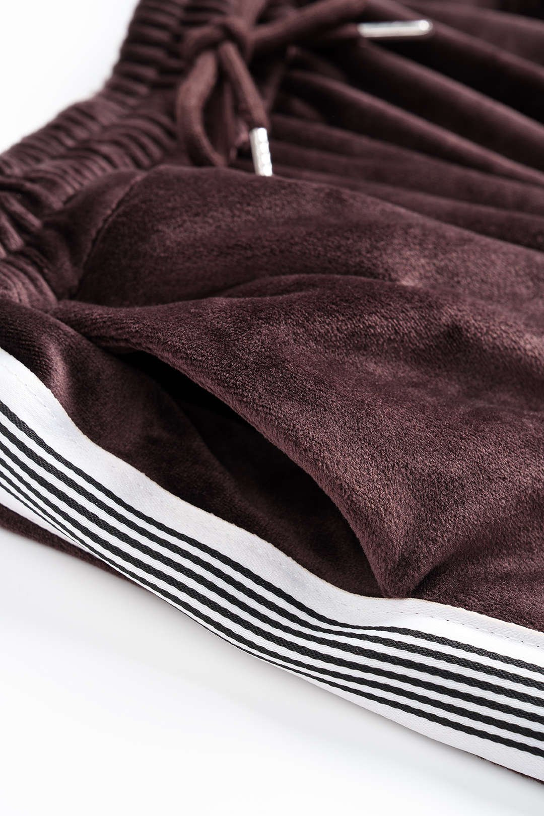 Velvet Stand Collar Zipper Long-Sleeve Top And Drawstring Pants Set - Image 9