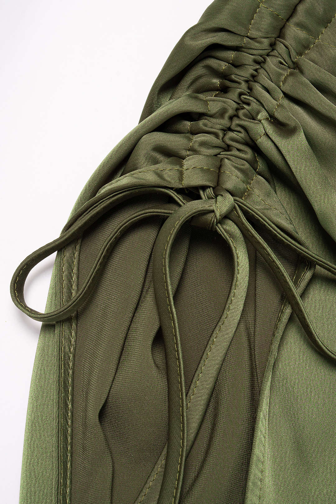 Satin One Shoulder Tie-Up Sleeveless Top And Geometric Print Wide-Leg Pants Set - Image 4