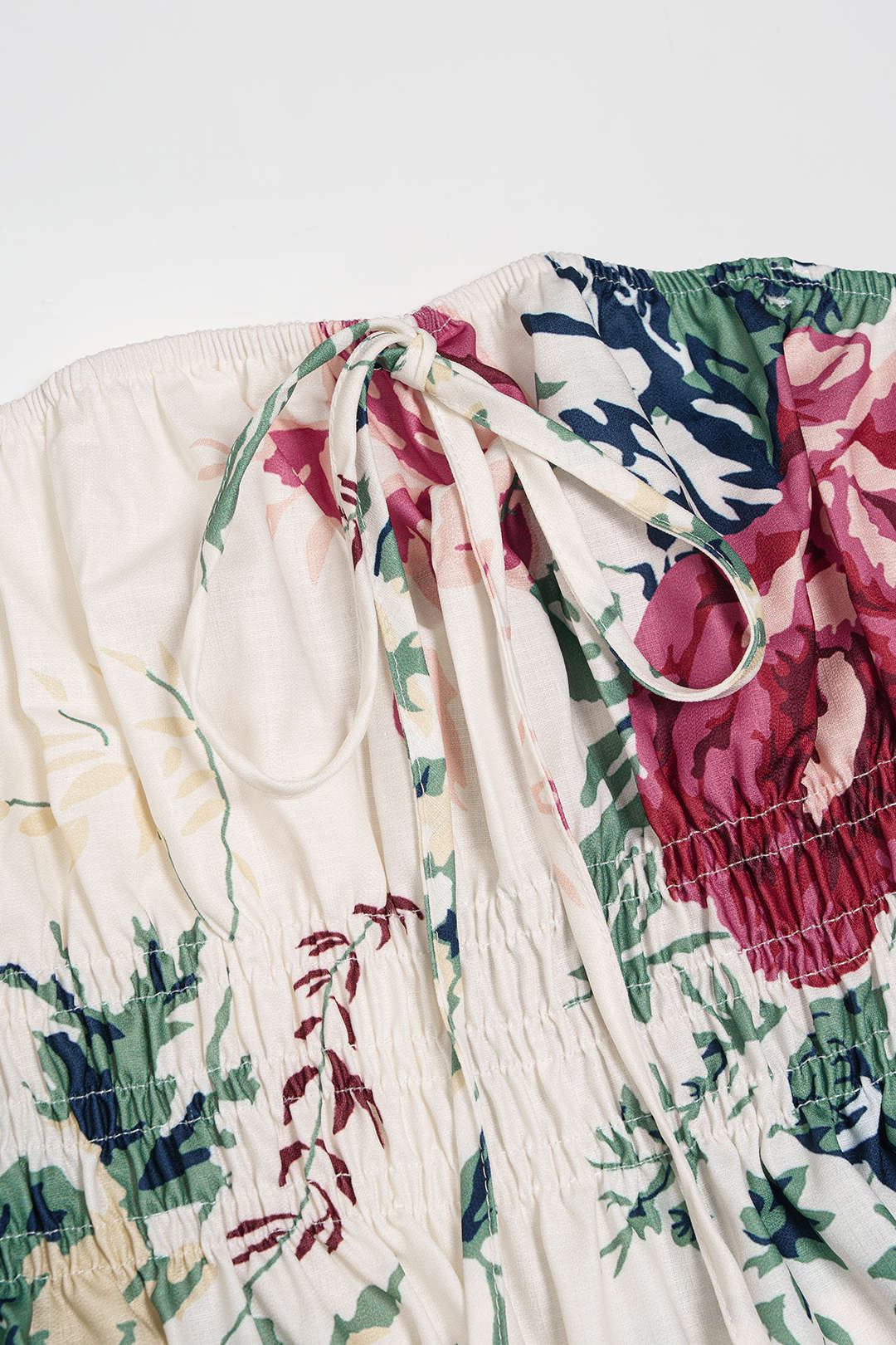 Floral Print Smocked Tube Top And Wide Leg Pants Set - Image 4