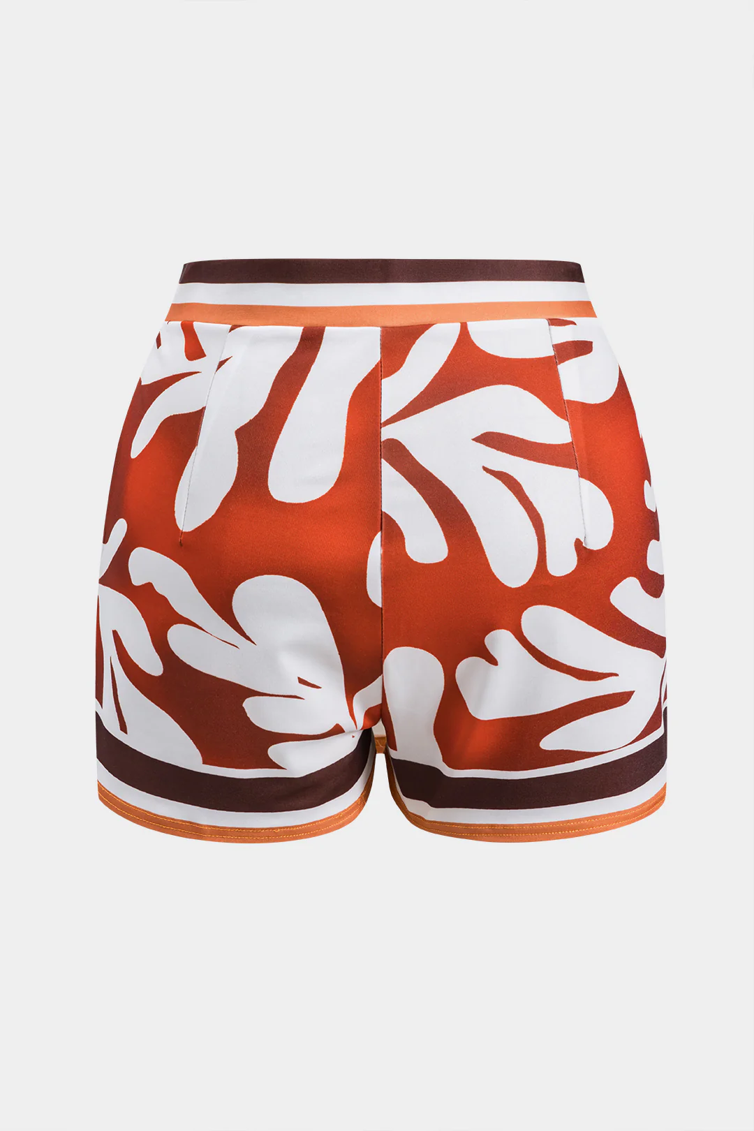 Plus Size Bohemian Print Button Long Sleeve Shirt And Button Shorts Set - Image 5