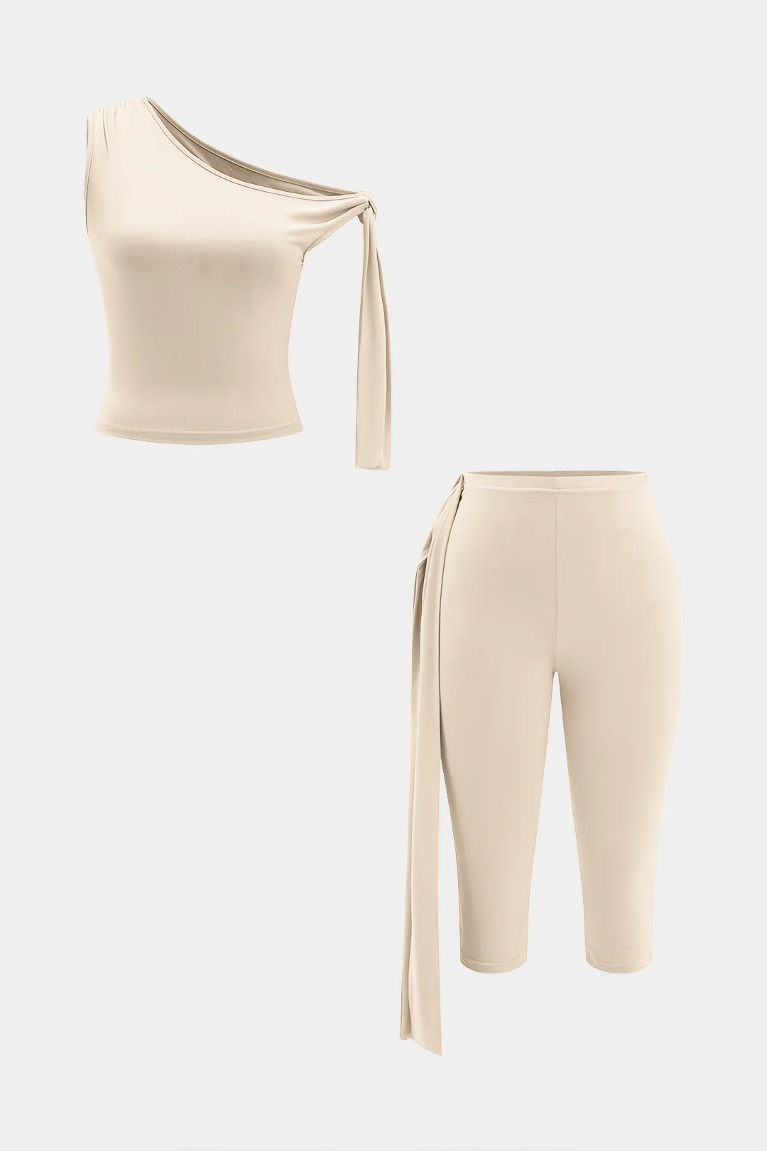Tie-Up Detail Top And Shorts Set - Image 11