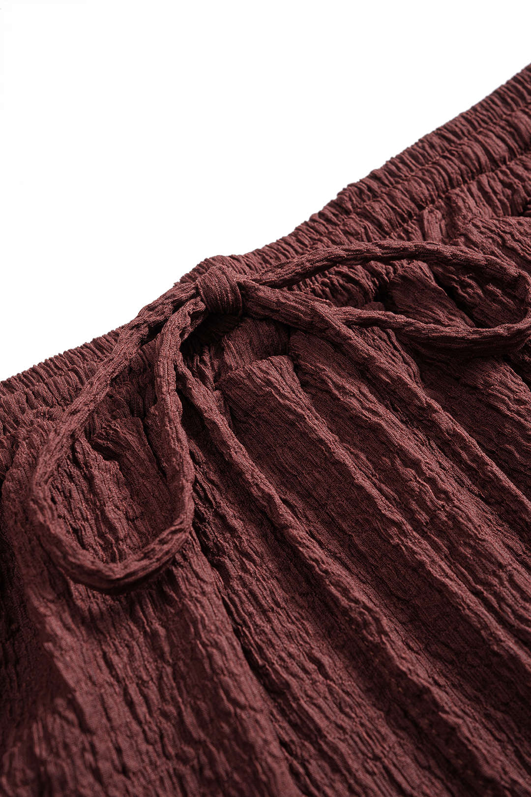 Tie-Up Ribbed Long-Sleeve Top And Shorts Set - Image 9