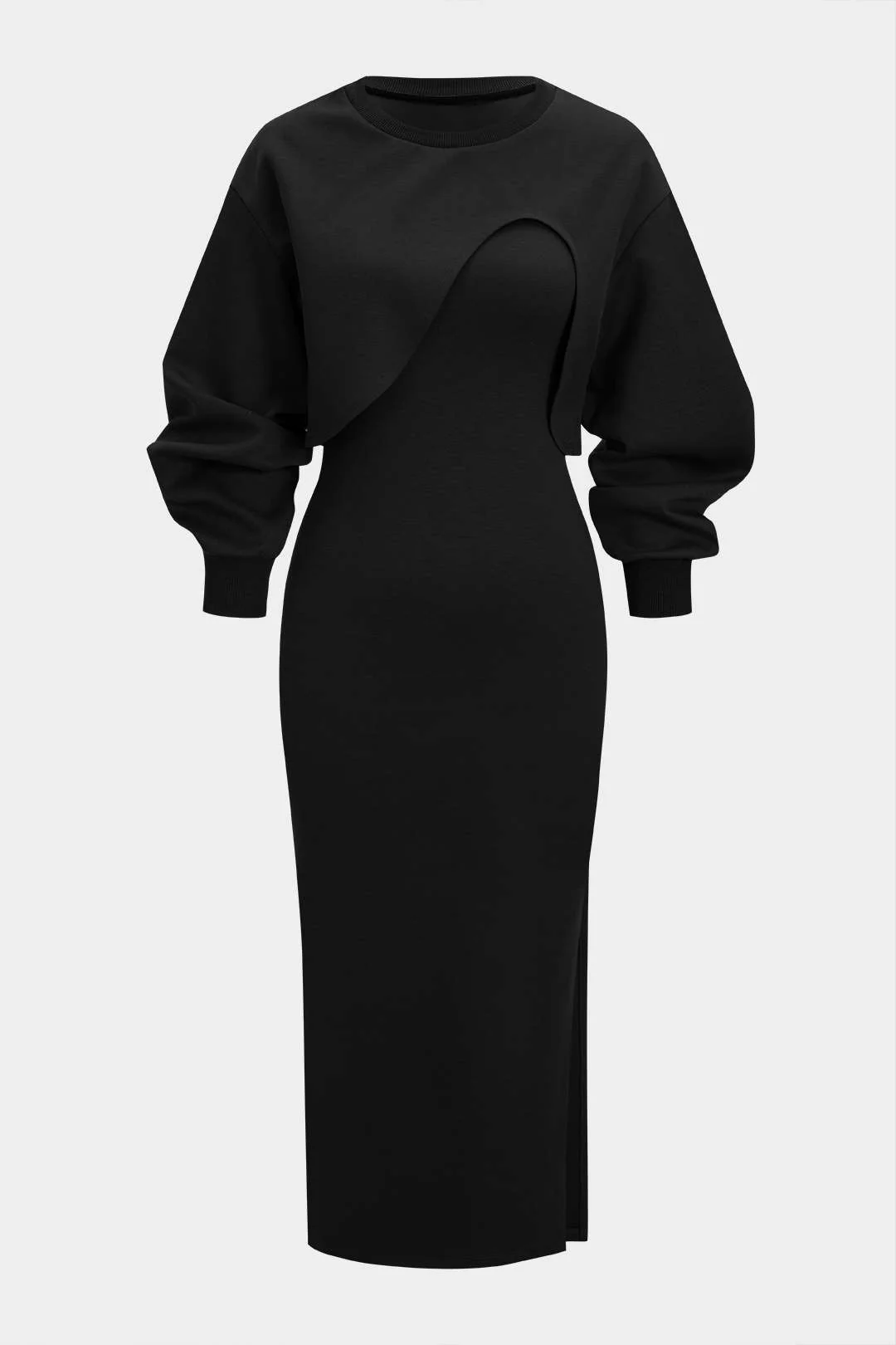 Asymmetrical Long-Sleeve Top And Sleeveless Dress Set - Image 10