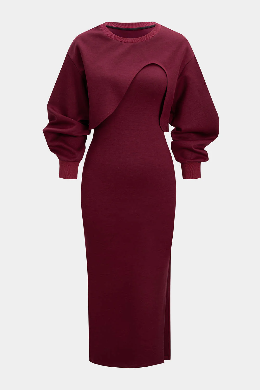 Asymmetrical Long-Sleeve Top And Sleeveless Dress Set - Image 11
