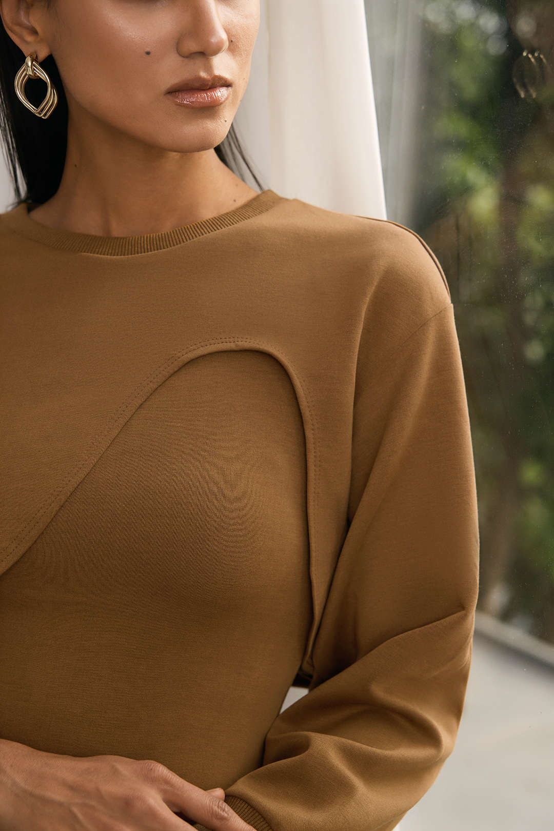 Asymmetrical Long-Sleeve Top And Sleeveless Dress Set - Image 8
