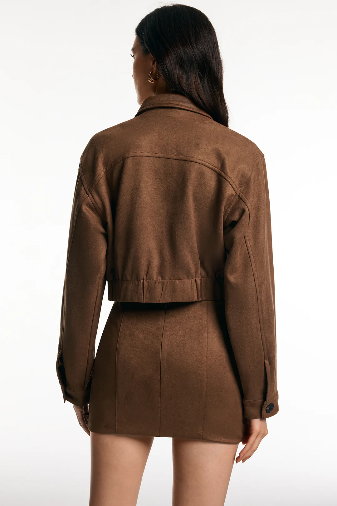Suede Pocket Button Long-Sleeve Top - Image 3