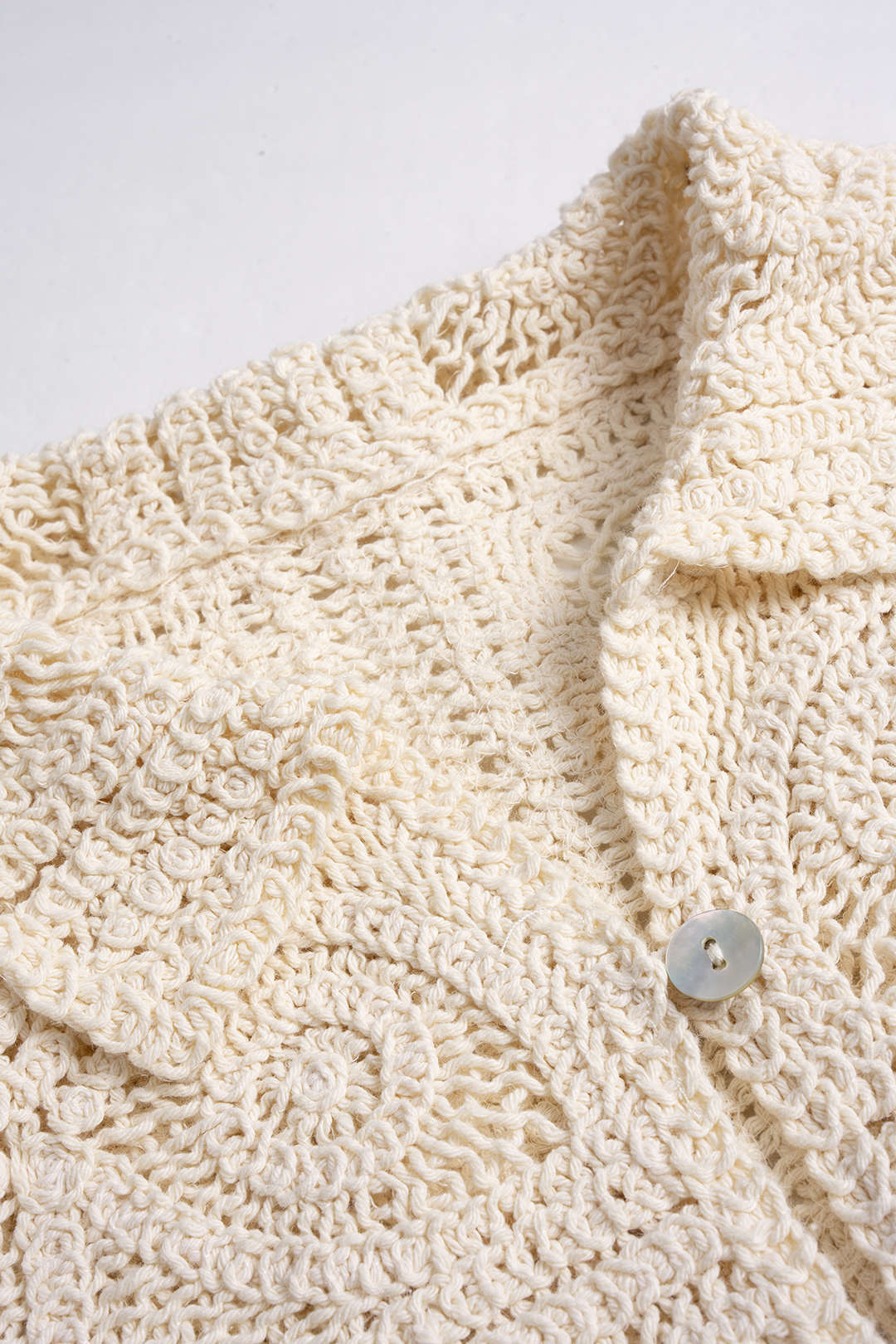 Knit Button Hollow Out Cardigan - Image 3