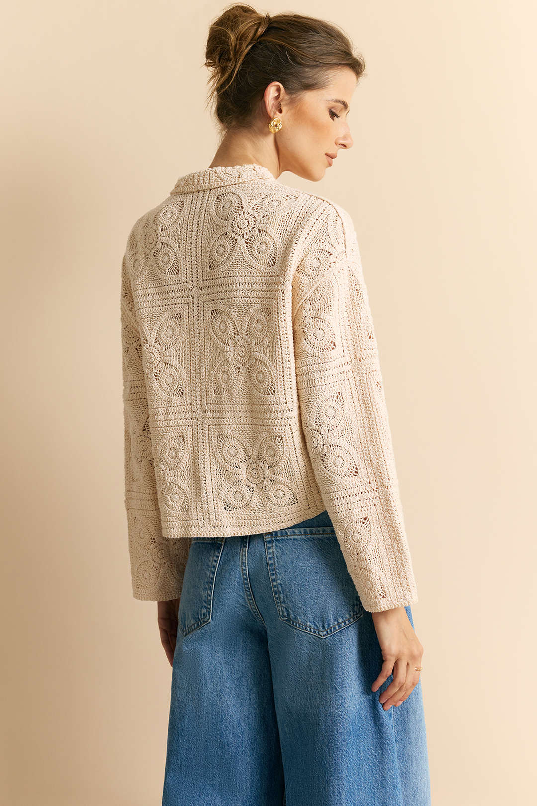 Knit Button Hollow Out Cardigan - Image 9