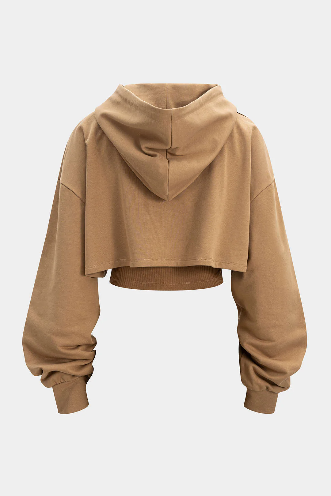 Knit Patchwork Drawstring Hoodie - Image 2