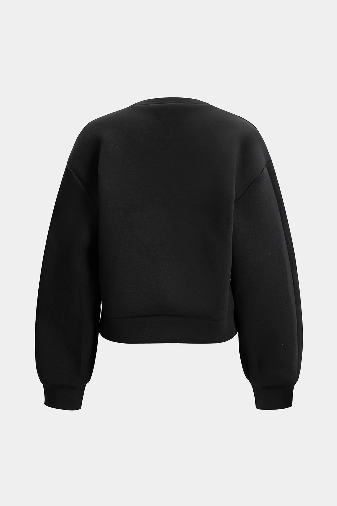Metallic Round Neck Hollow Out Ring Long-Sleeve Top - Image 3