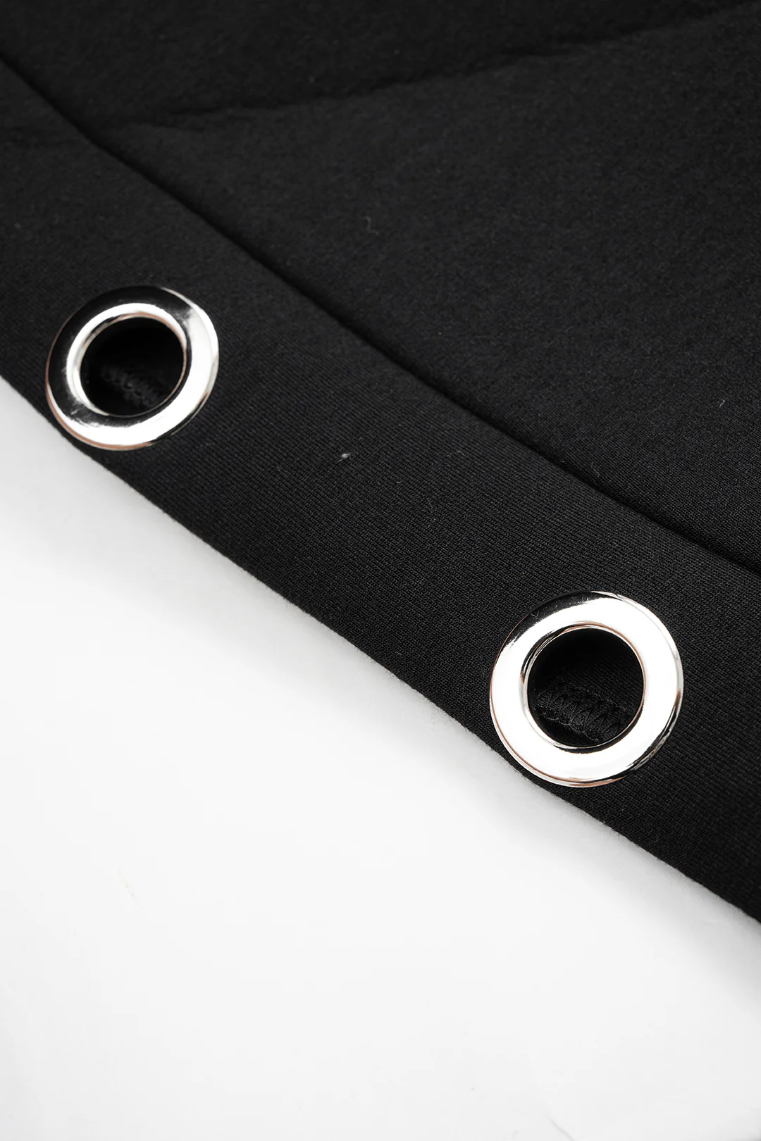 Metallic Round Neck Hollow Out Ring Long-Sleeve Top - Image 5