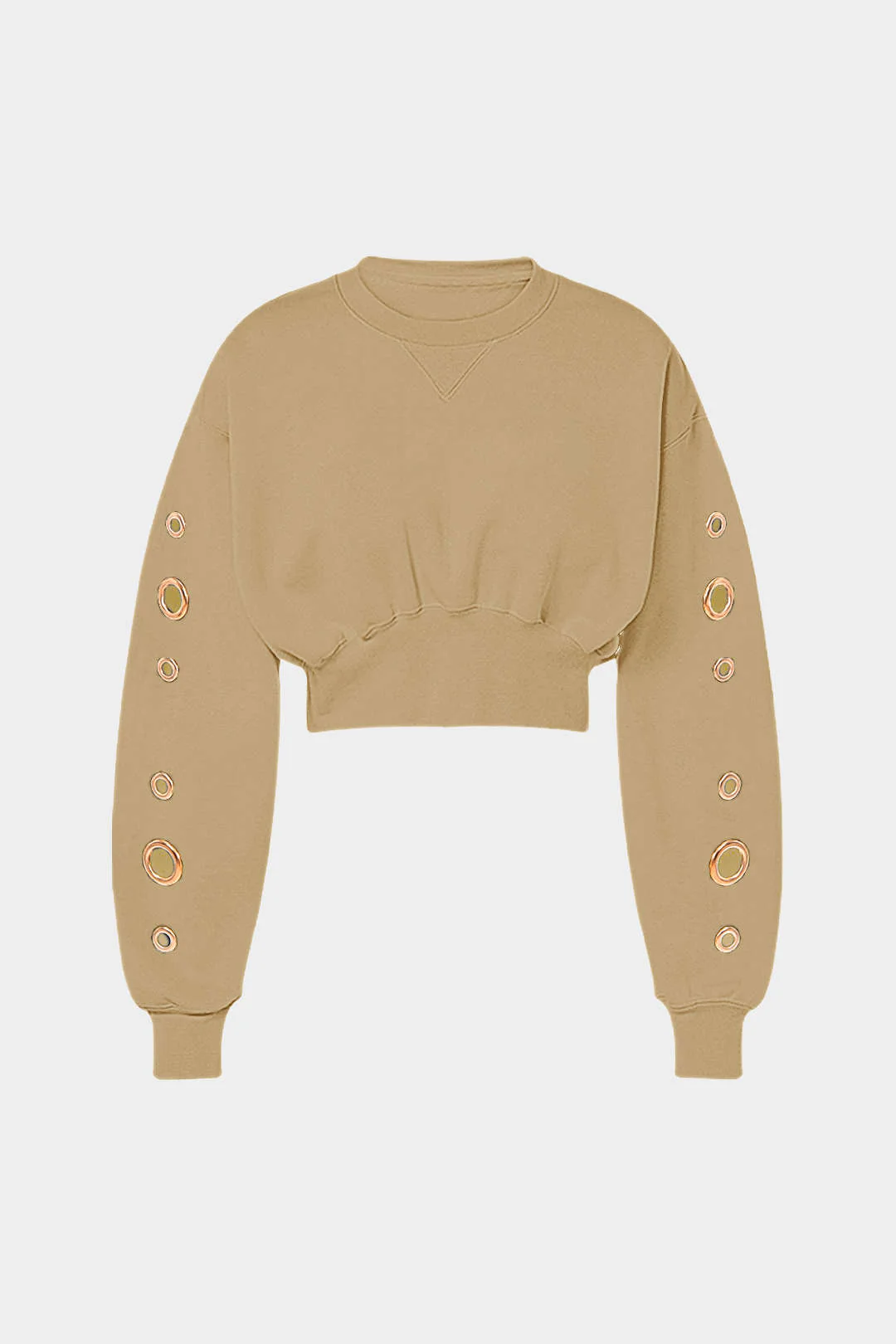 Metallic Eyelet Long-Sleeve Top - Image 3