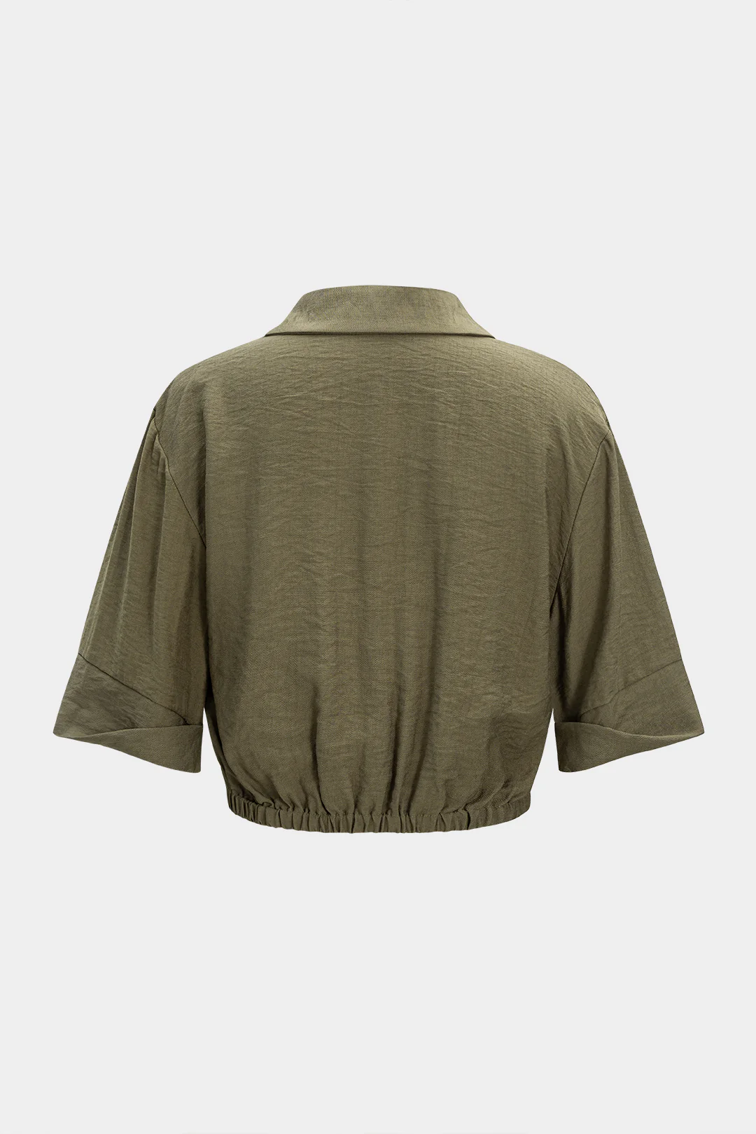 Embroidered Ruched Short Sleeve Shirt - Image 3