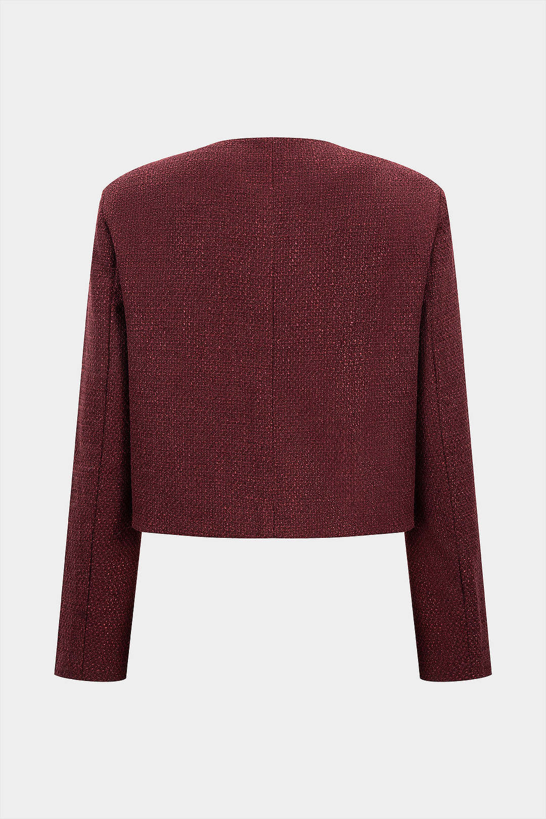 Tweed Round Neck Metallic Button Pocket Top - Image 2