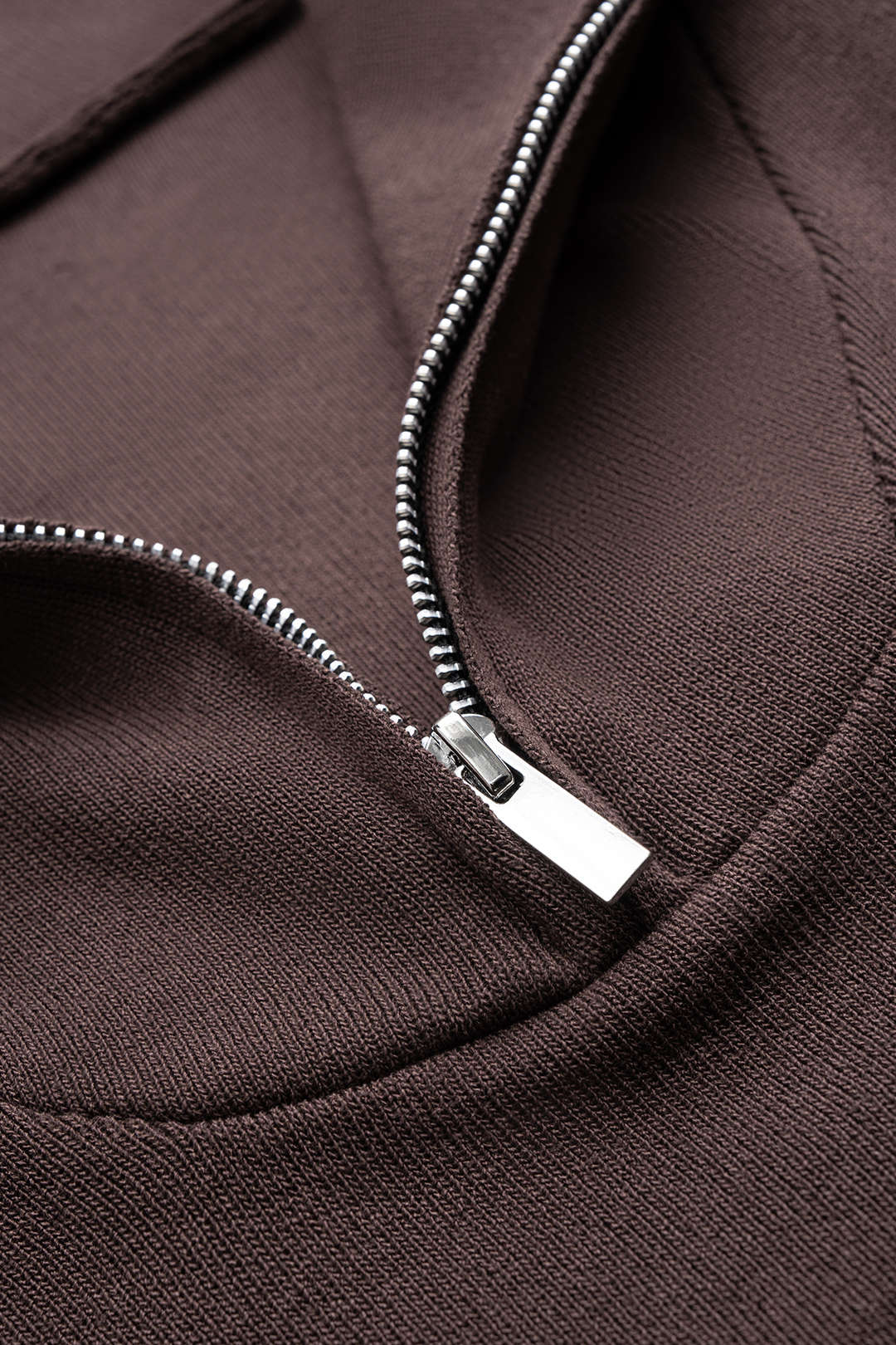Knit Zipper Lapel Long Sleeve Top - Image 4