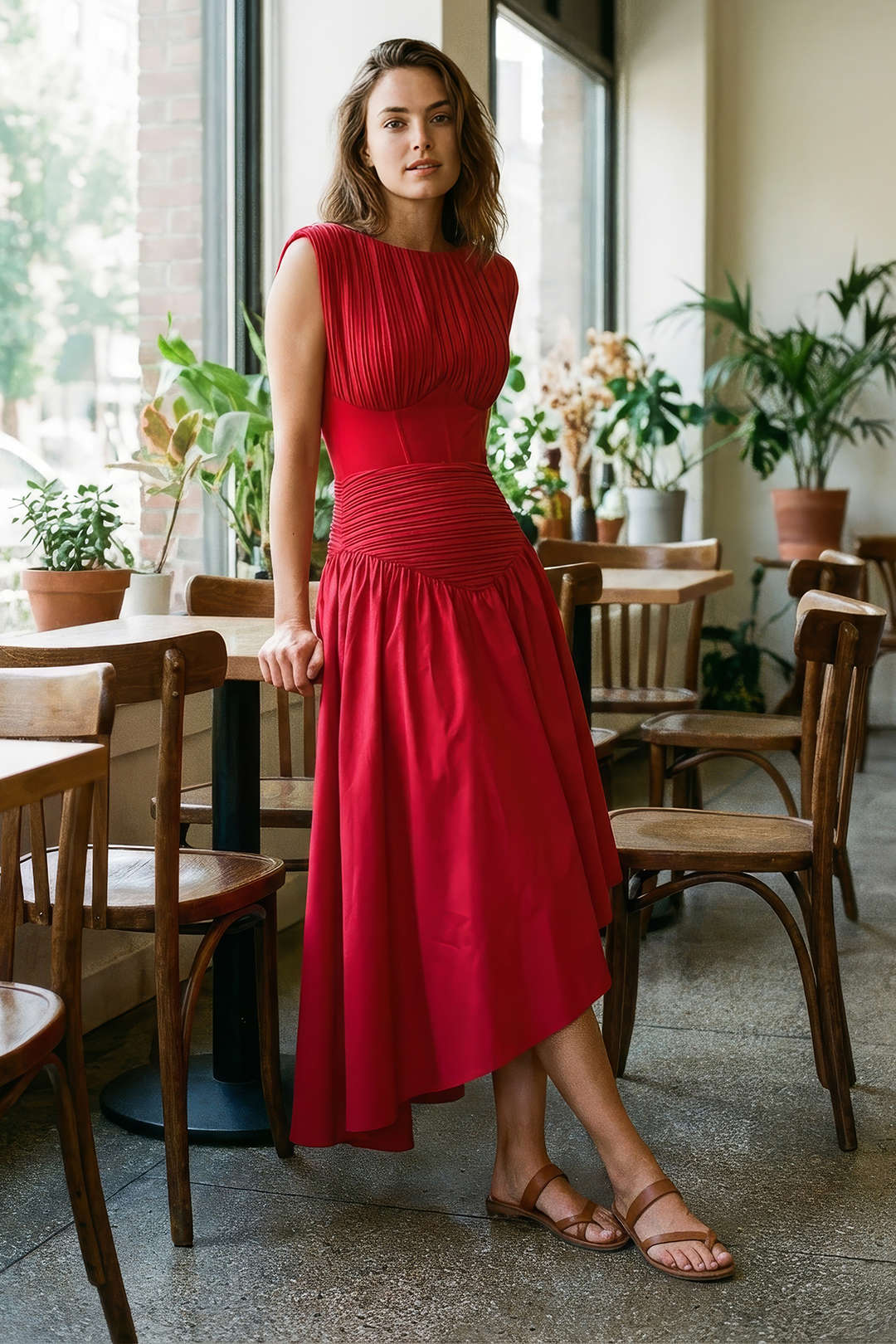 Pleated Sleeveless Bodysuit - Image 3