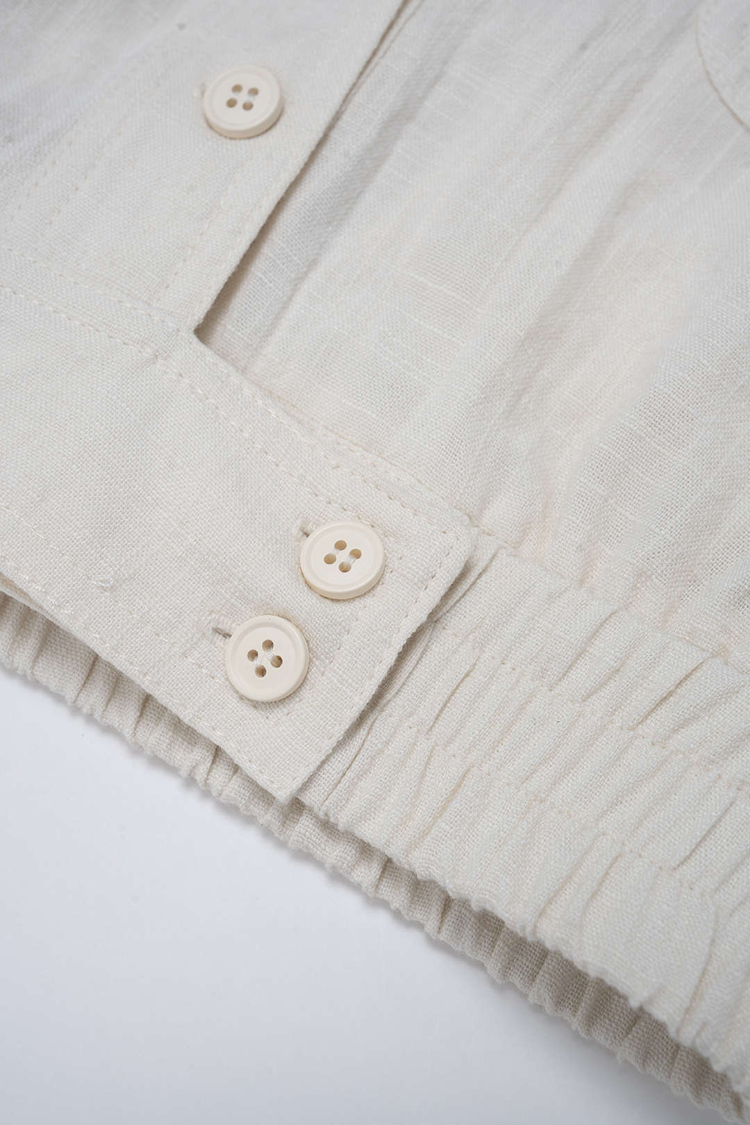 Linen Lapel Button Short Sleeve Shirt - Image 3