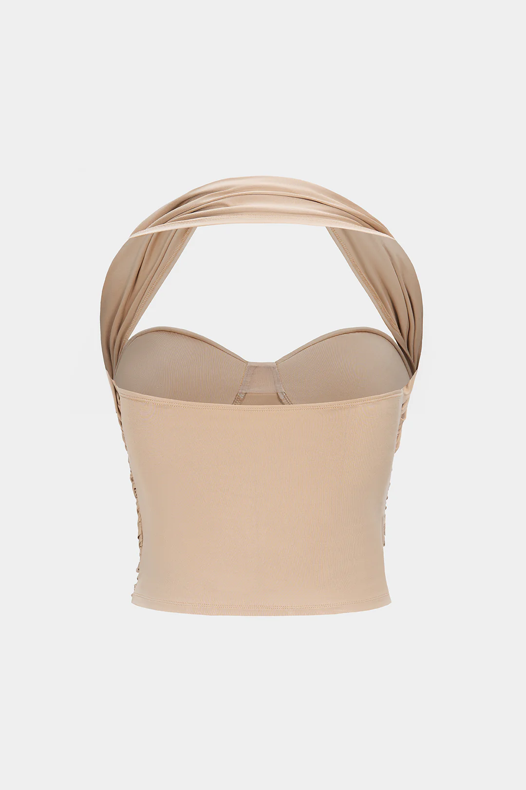 Halter Bustier Crossed Ruched Cami Top - Image 2