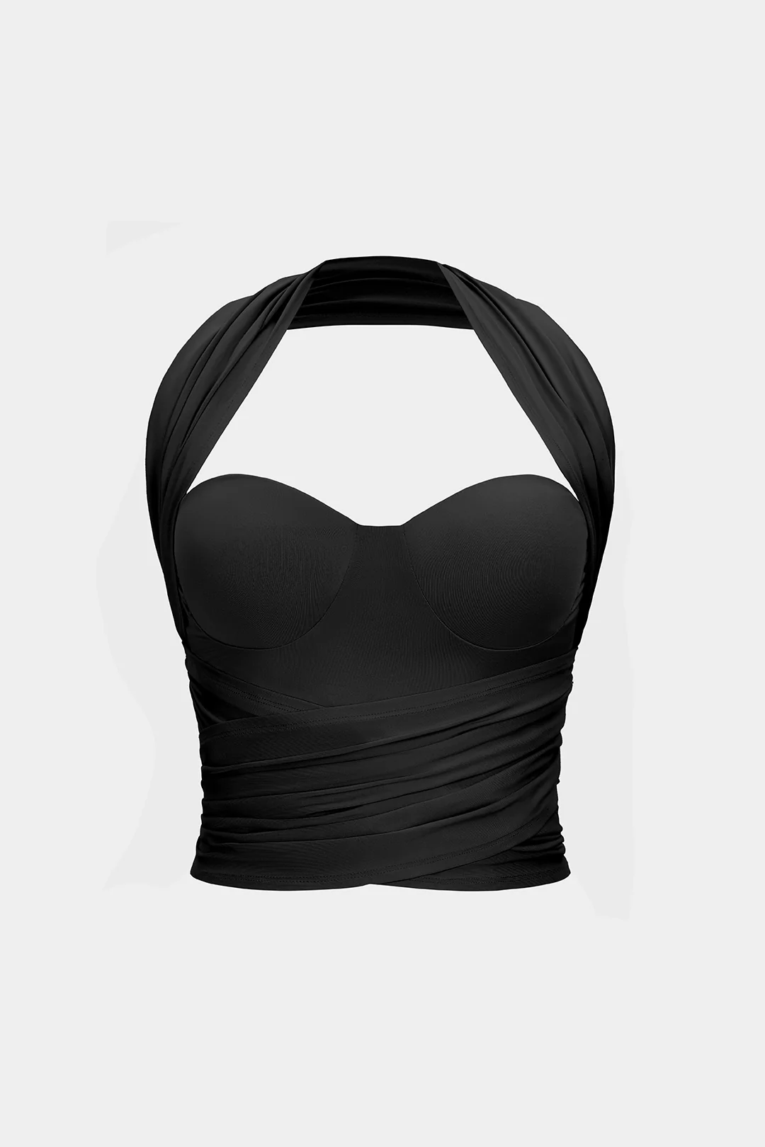 Halter Bustier Crossed Ruched Cami Top - Image 6
