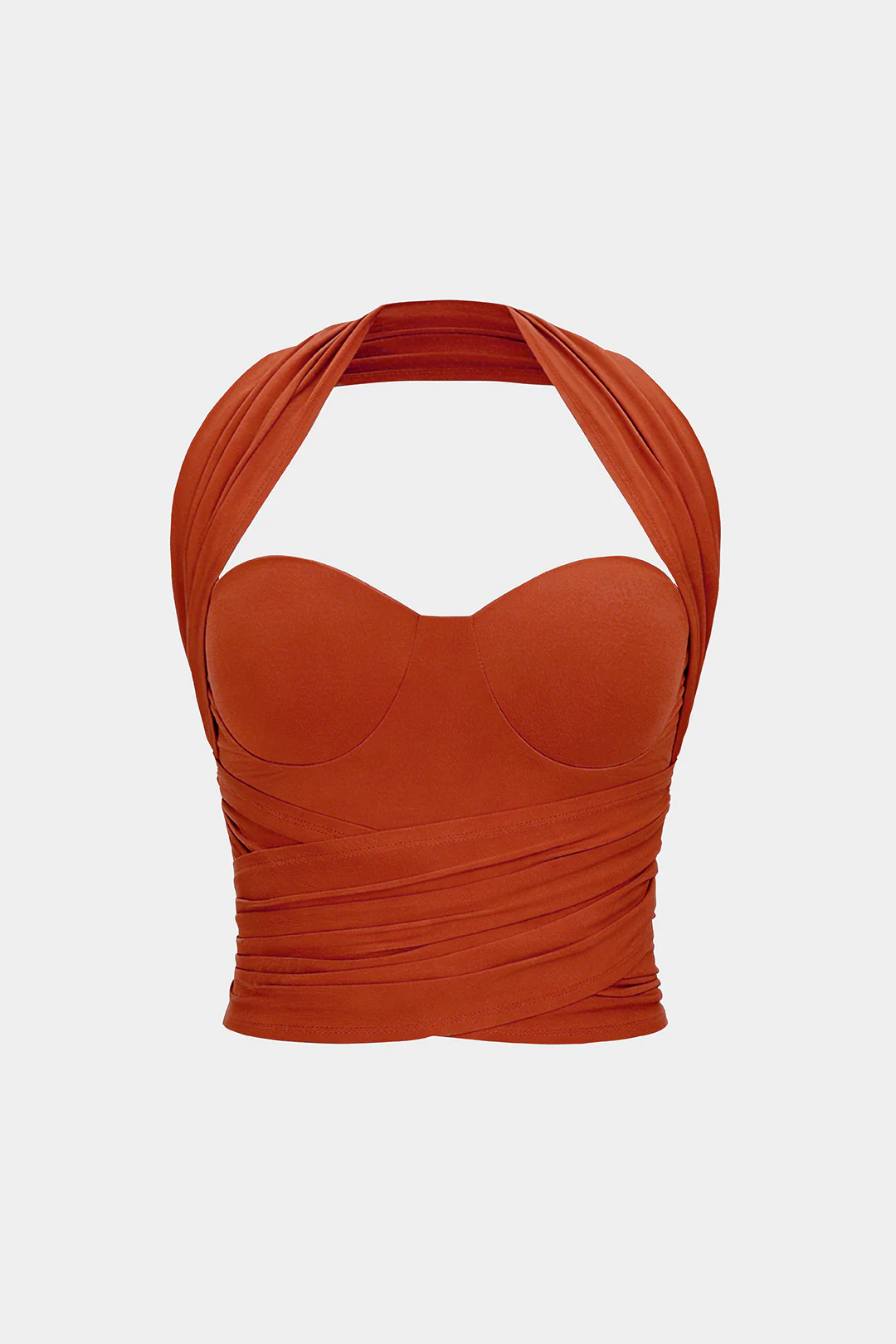 Halter Bustier Crossed Ruched Cami Top - Image 7