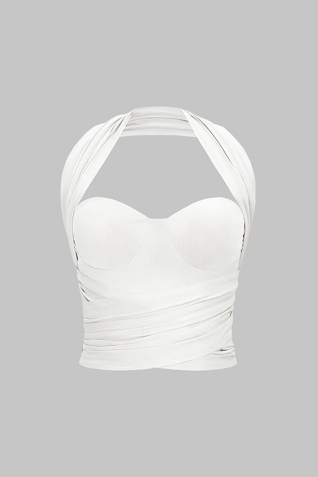 Halter Bustier Crossed Ruched Cami Top - Image 8