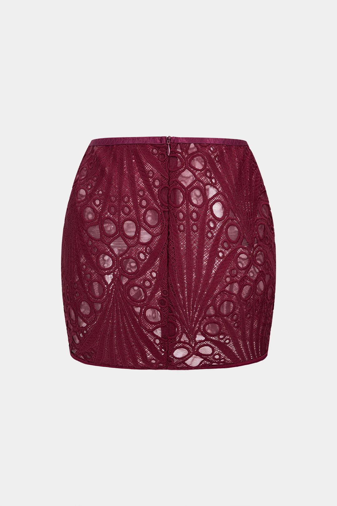 Embroidery Zipper Cut Out Mini Skirt - Image 2