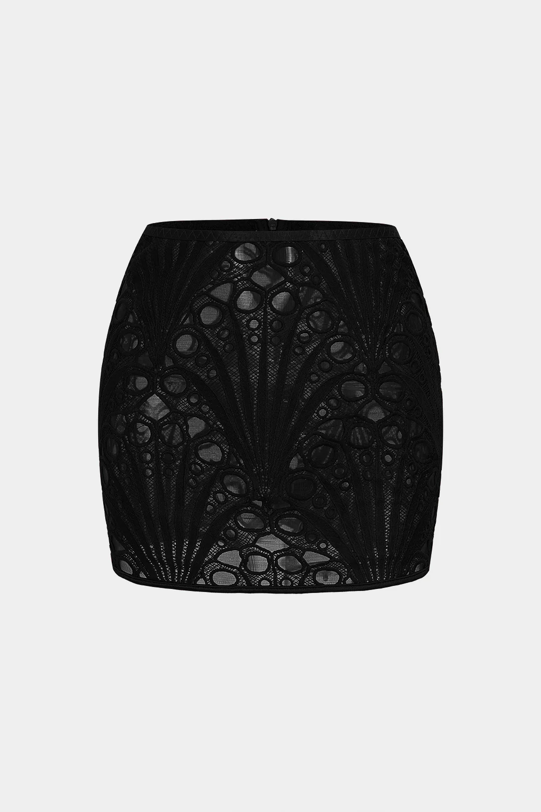 Embroidery Zipper Cut Out Mini Skirt - Image 5