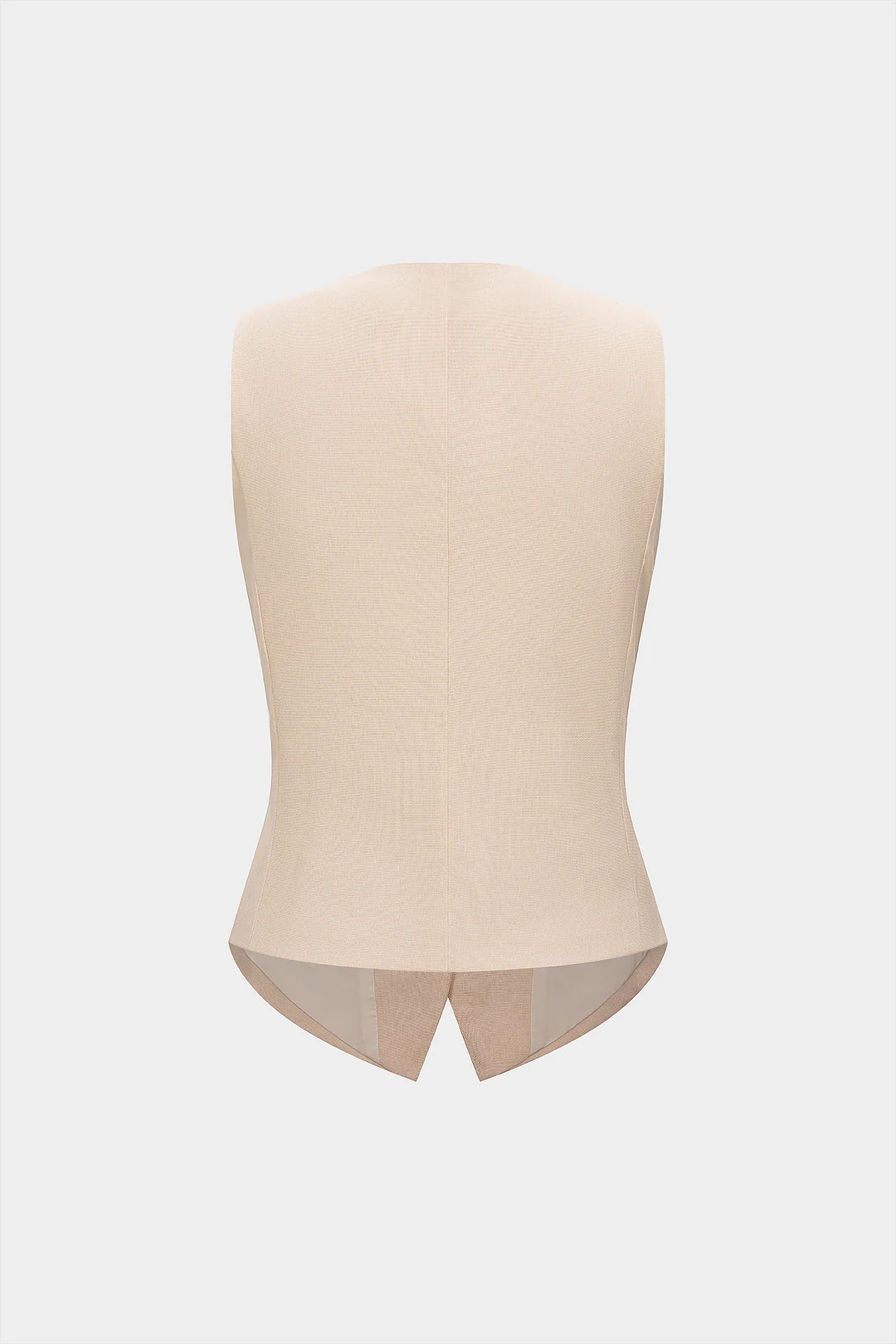 Solid V-Neck Cut Out Embroidery Vest - Image 2