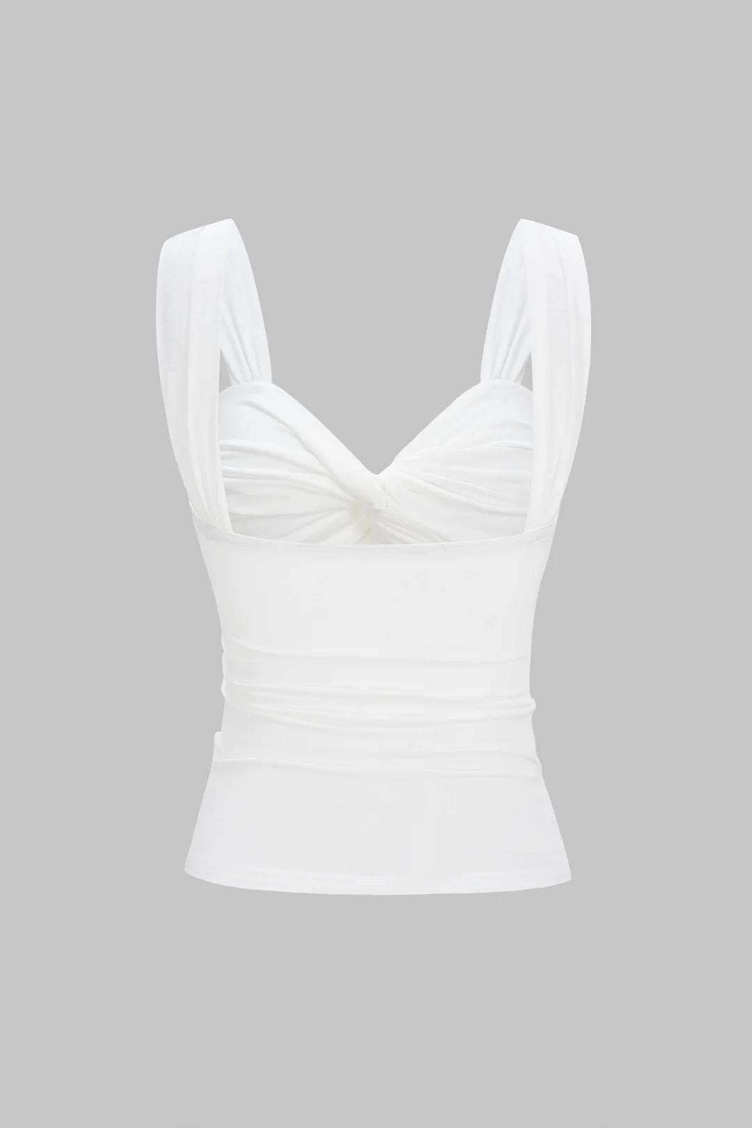 Lace Patchwork Twist Knot Cut Out Tank Top - Image 6