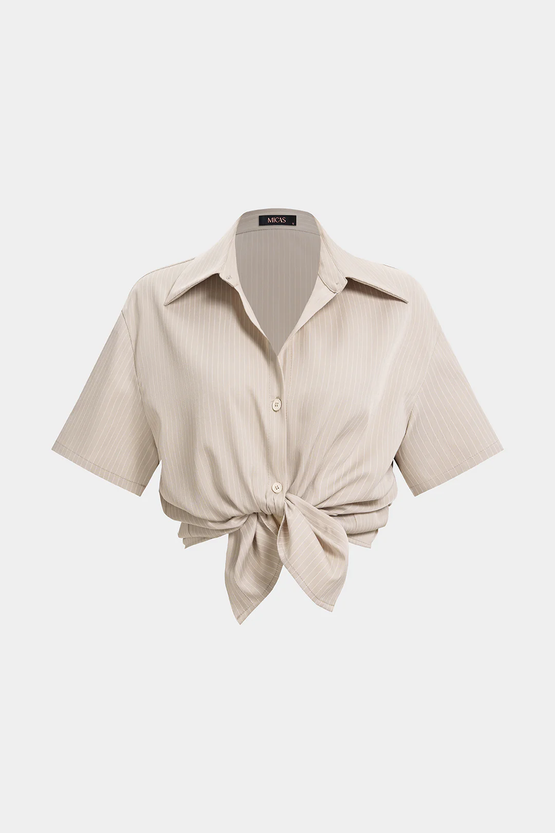 Stripes Print Button Short-Sleeve Shirt - Image 2