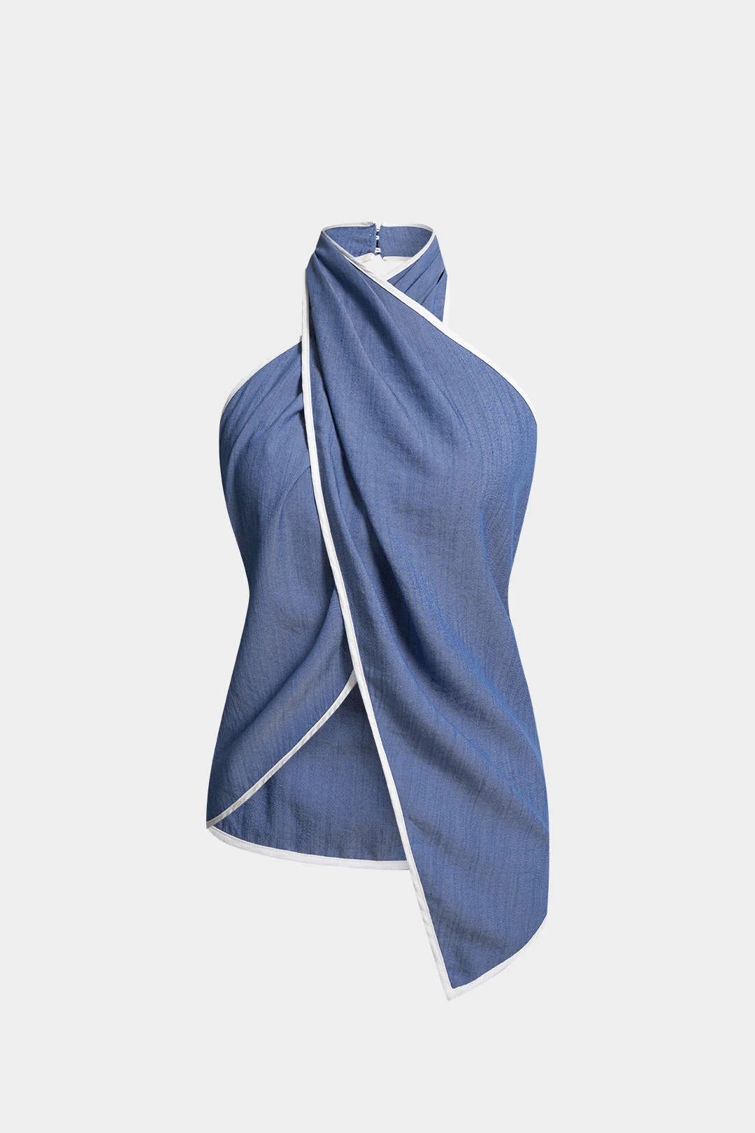 Contrast Binding Halter Asymmetrical Cami Top - Image 7