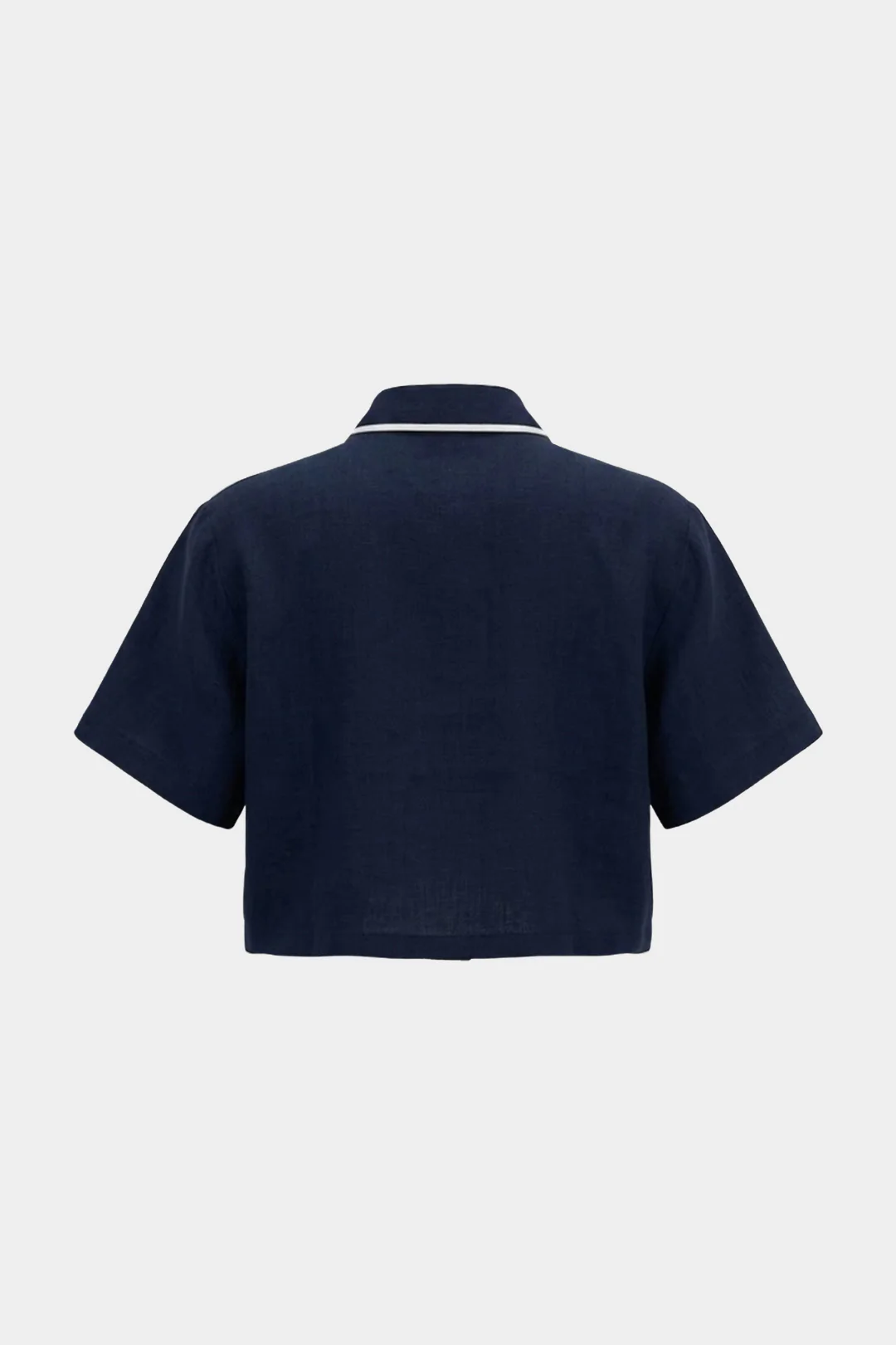 Contrast Binding Lapel Pocket Short Sleeve Shirt - Image 2