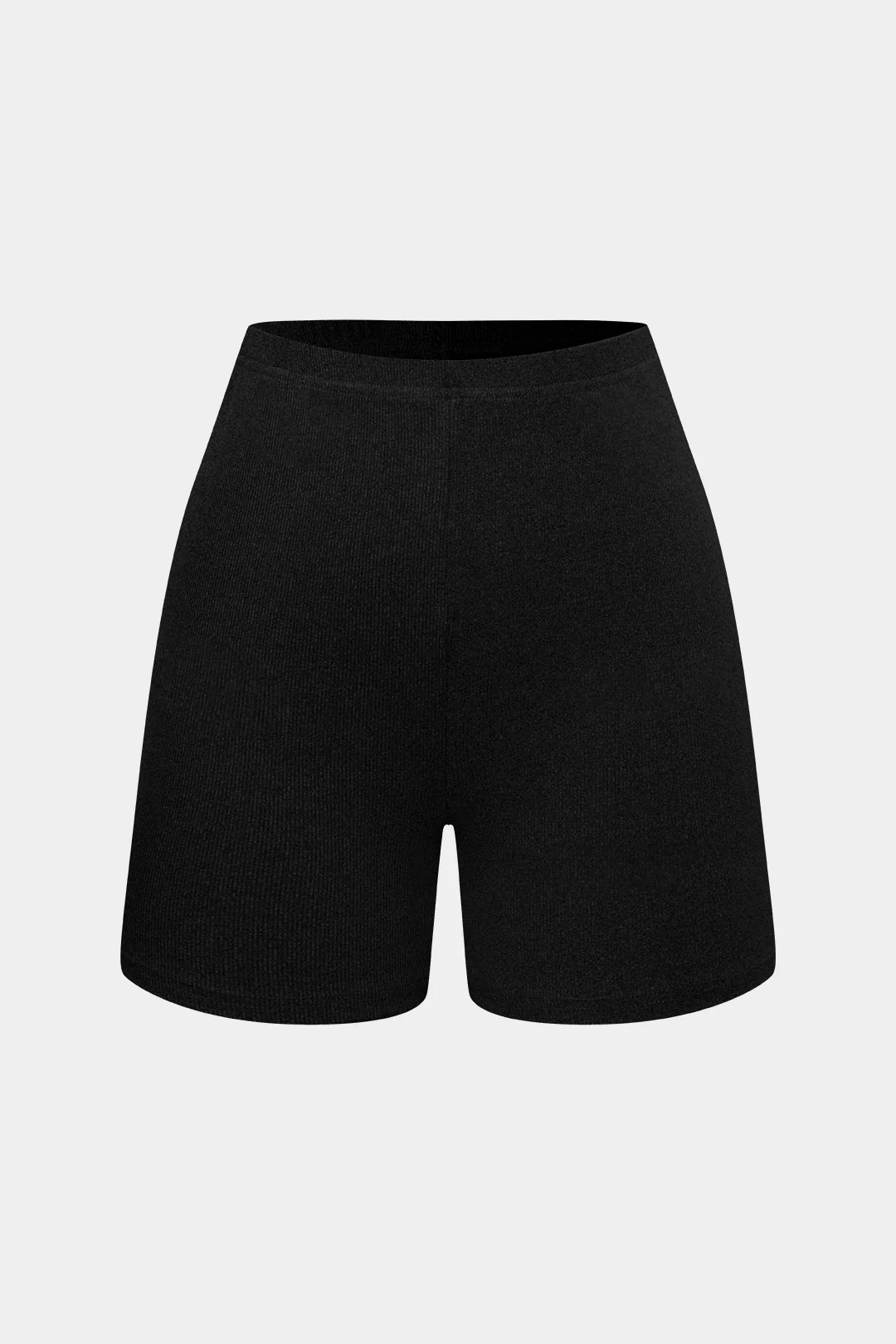 Basic Solid Knit Split Strapless Top And Shorts Set - Image 11