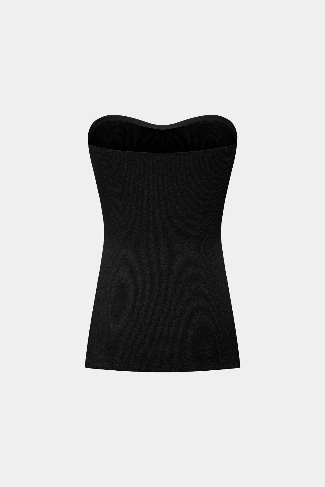 Basic Solid Knit Split Strapless Top And Shorts Set - Image 12