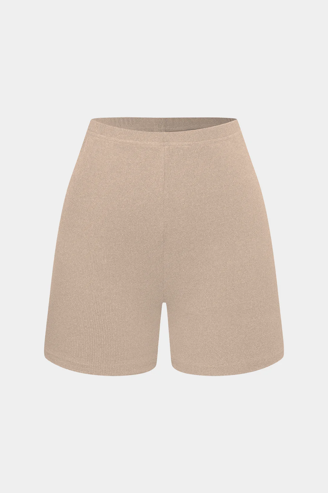 Basic Solid Knit Split Strapless Top And Shorts Set - Image 17