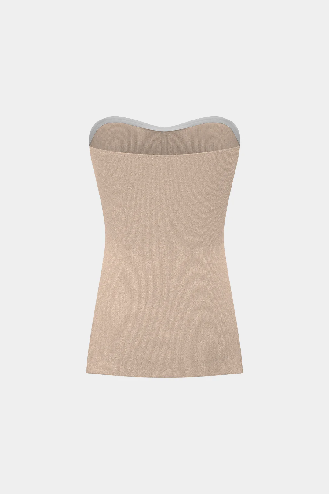 Basic Solid Knit Split Strapless Top And Shorts Set - Image 18