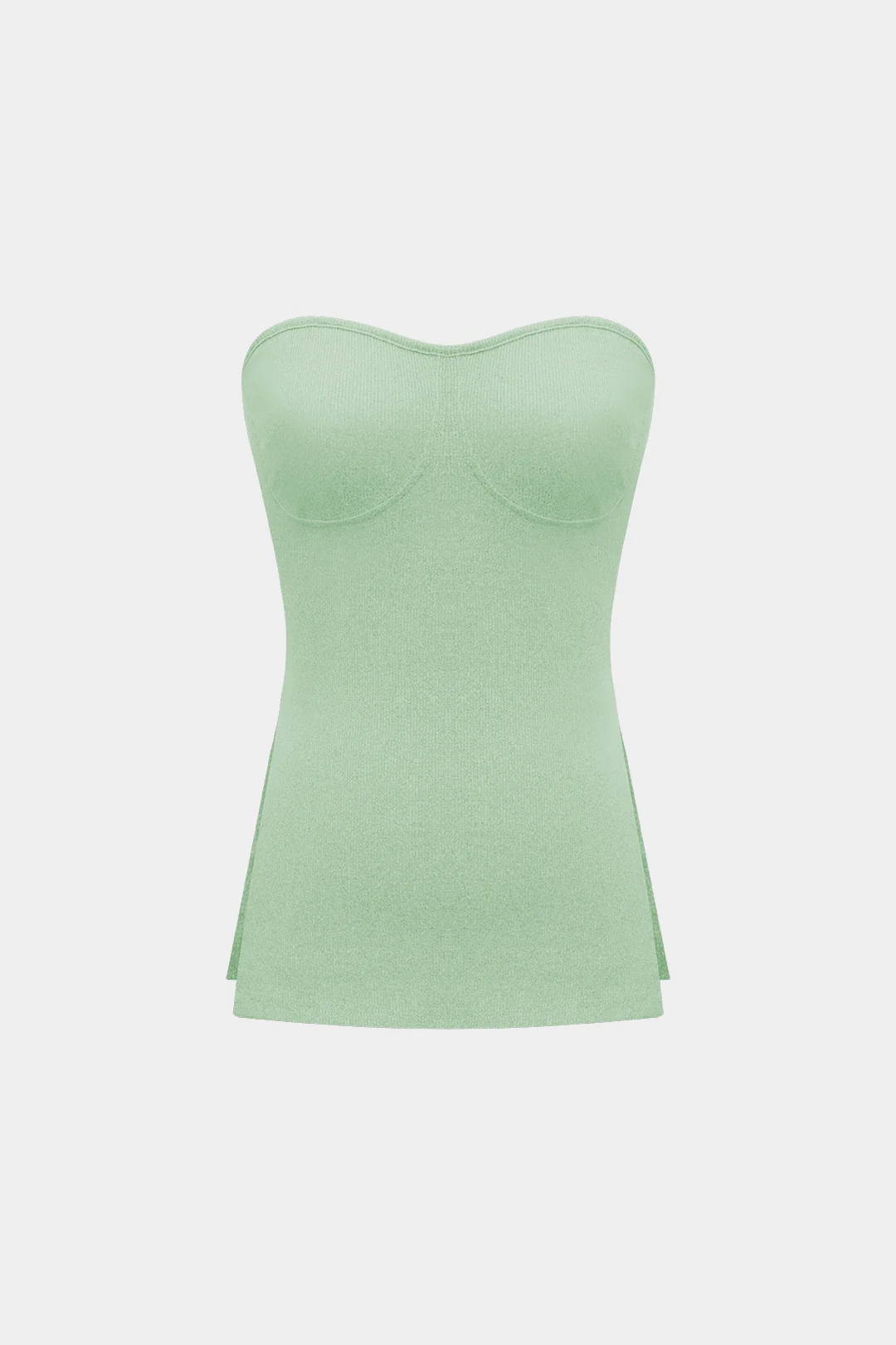 Basic Solid Knit Split Strapless Top And Shorts Set - Image 22