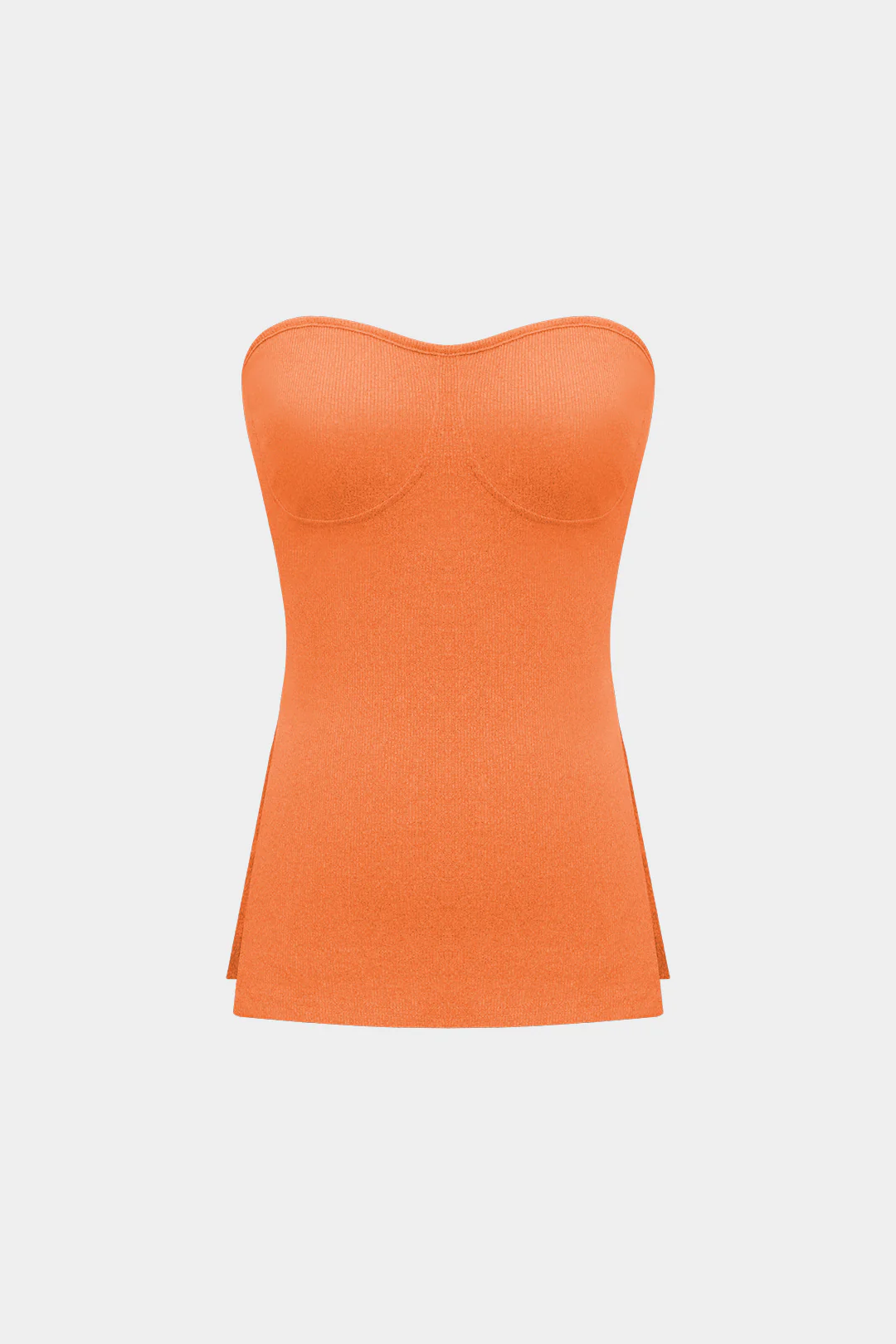 Basic Solid Knit Split Strapless Top And Shorts Set - Image 27