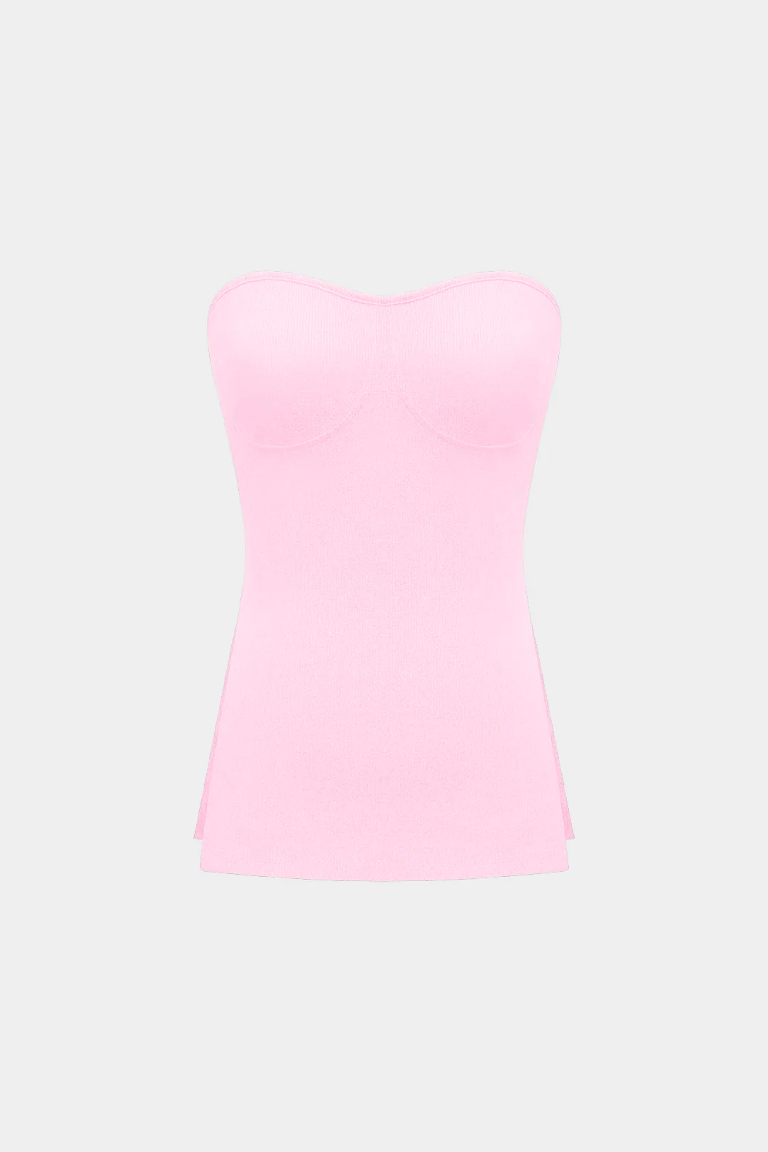 Basic Solid Knit Split Strapless Top And Shorts Set - Image 37
