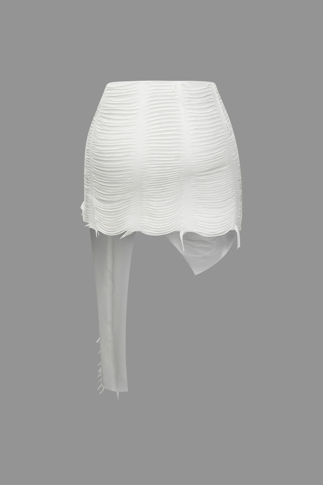 Distressed Halter Cami Top And Asymmetrical Mini Skirt Set - Image 5