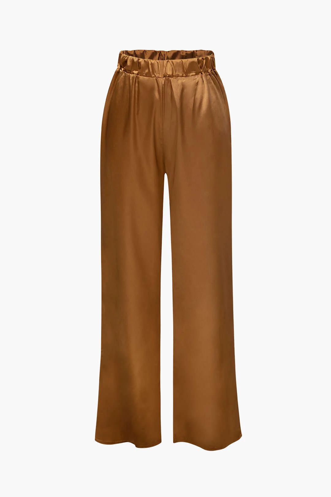 Satin Button Up Long Sleeve Shirt And Pants Set - Image 22