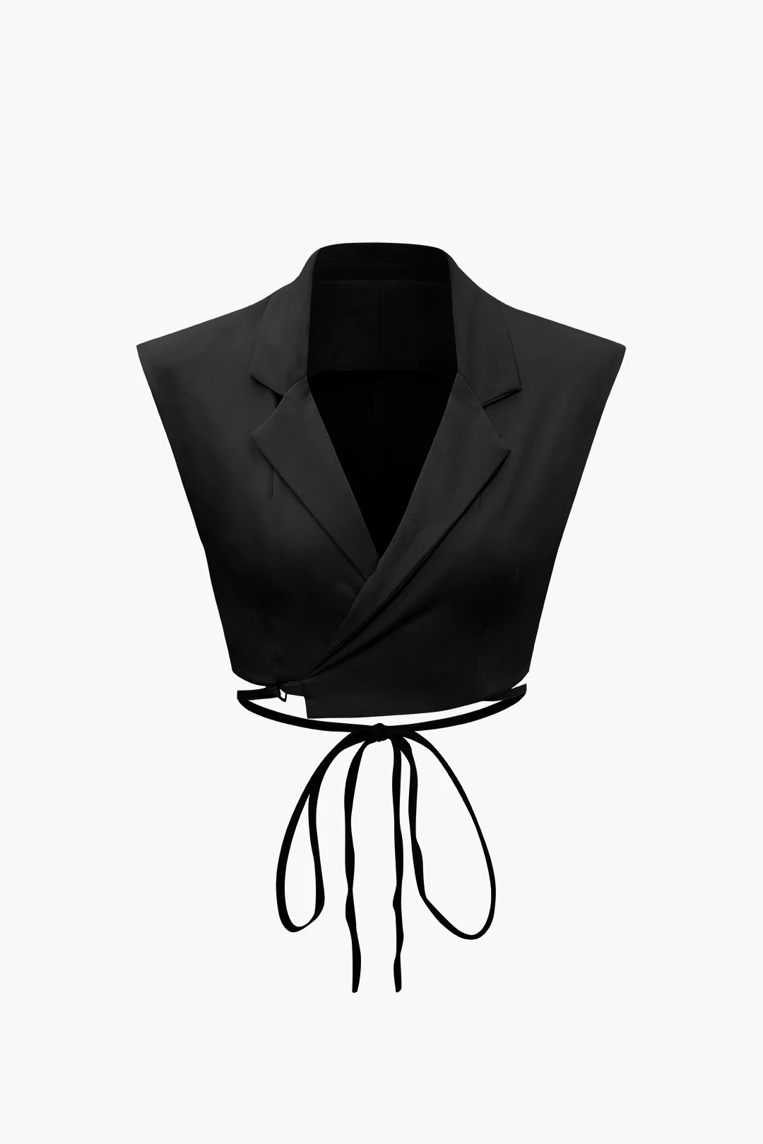 Notched Lapel Tie Back Vest And Straight Leg Suit Pants Set - Image 10