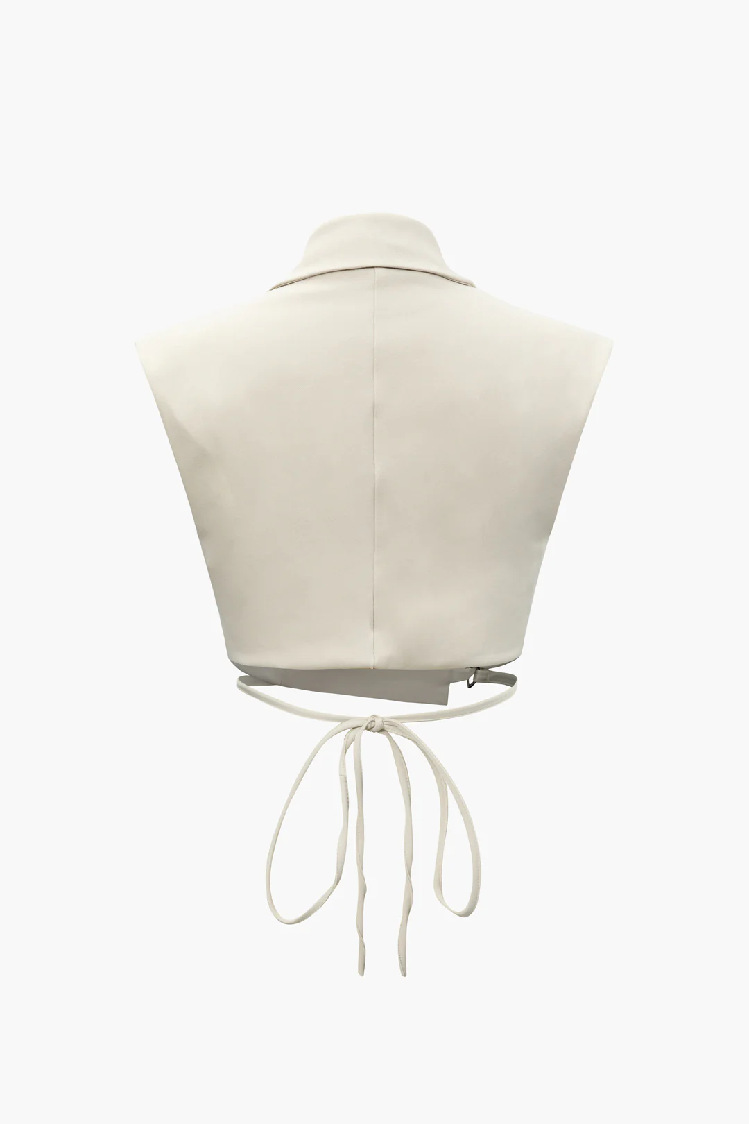 Notched Lapel Tie Back Vest And Straight Leg Suit Pants Set - Image 4
