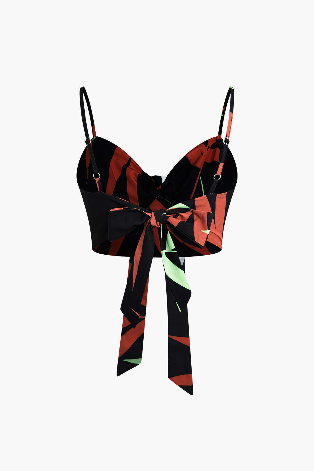Bamboo Leaf Print Knot Cami Top And Pants Set - Image 10