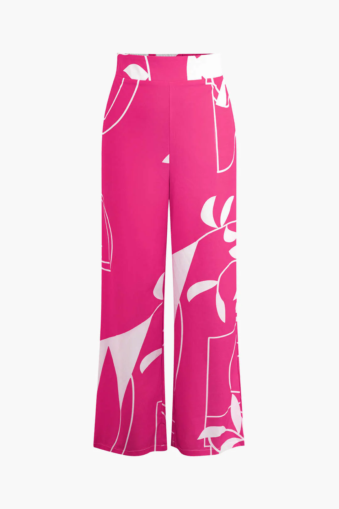 Bamboo Leaf Print Knot Cami Top And Pants Set - Image 15