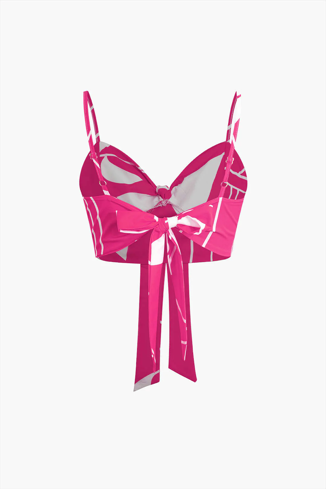 Bamboo Leaf Print Knot Cami Top And Pants Set - Image 16