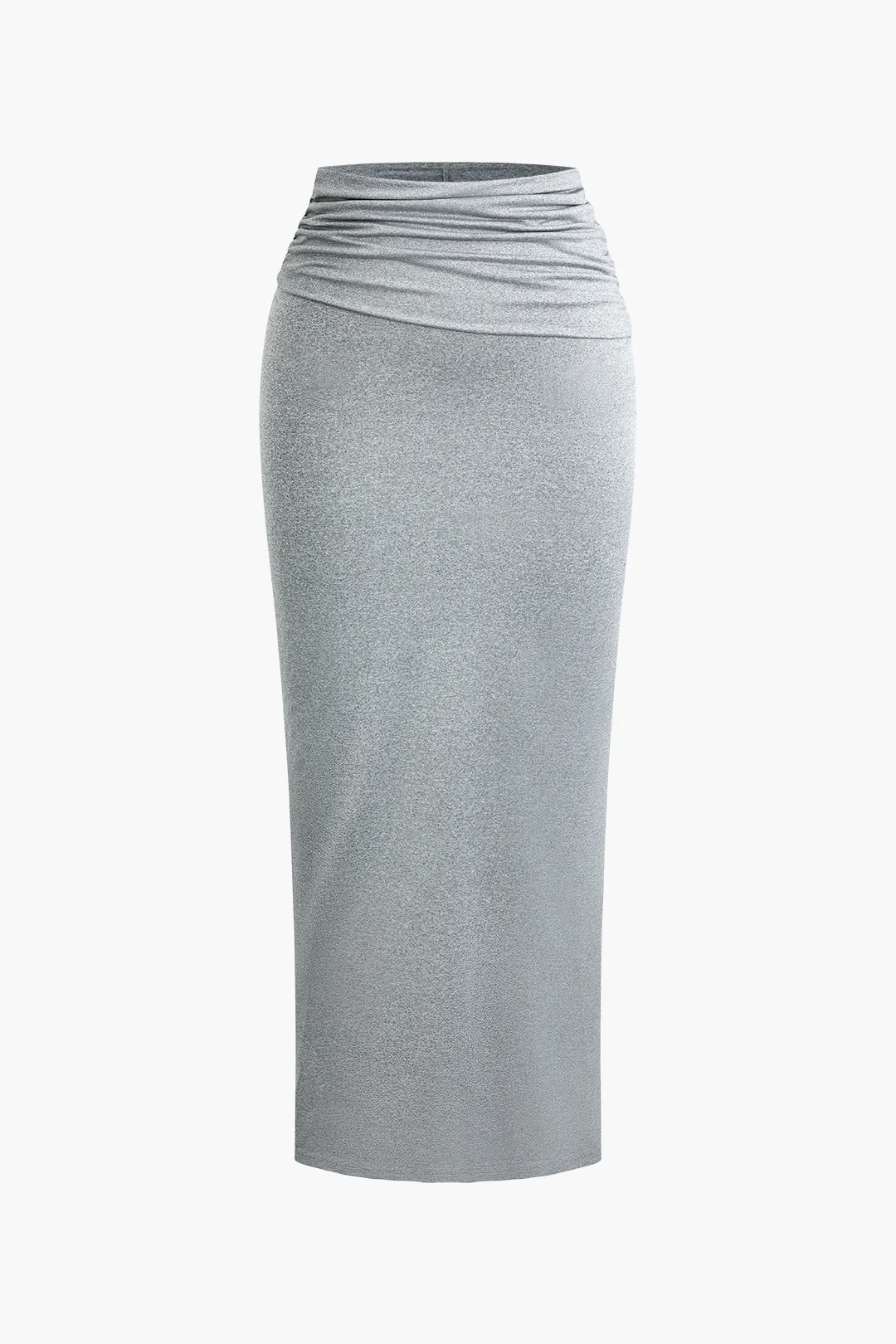 Basic Ruched Sleeveless Top And Slit Maxi Skirt Set - Image 3